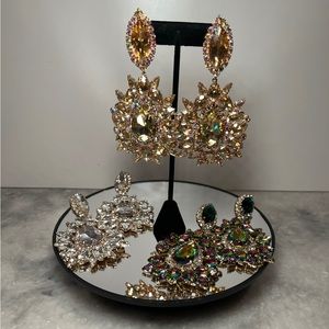 Champagne colored chandelier earrings